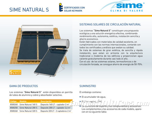 Energía Solar Térmica de 150,200 y 300 litros