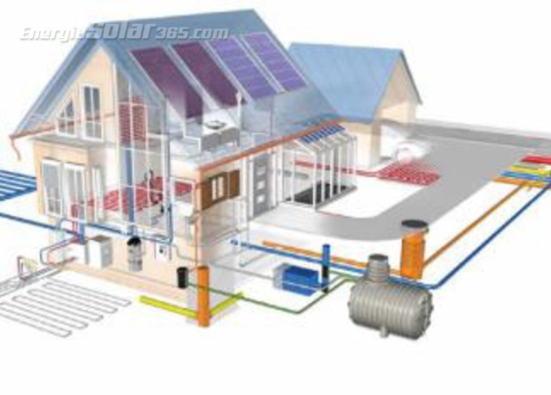 Instalación híbrida con solar termica