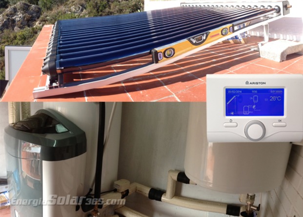 Instalación solar térmica para ACS con tubos de vacío