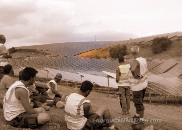 Trabajadores en Les Mees 